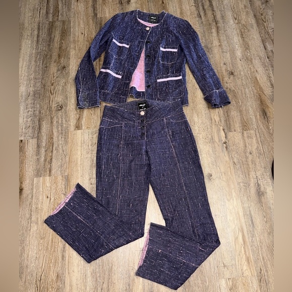 Nicole Miller • Miller Girl Linen Raw Edge Pantsuit - Picture 1 of 15